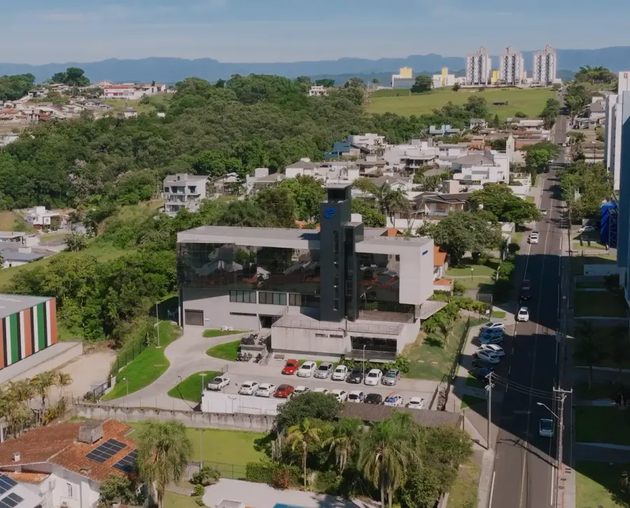 Vista aérea da sede da Engeplus em Criciúma